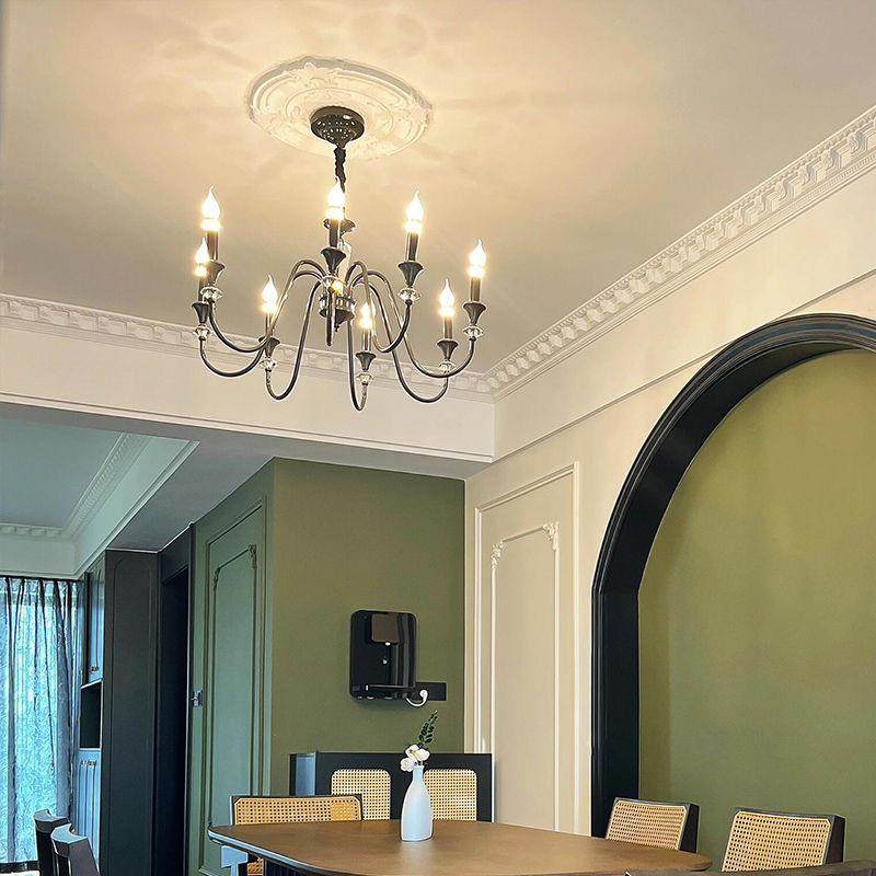 法式浪漫铁艺蜡色烛餐厅吊黑美式复古轻奢中古创设621计意客厅灯,家装灯饰光源,智能吊灯,淘宝优惠券,粉丝福利购,淘宝优惠卷