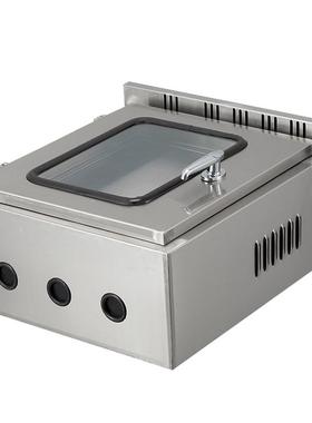 304不锈钢仪表防层水配锈电箱外400*300*壳IP30户外不钢配电双门