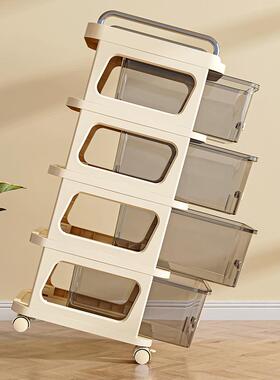 抽屉式多收纳柜家用31982卧多功可移动层收纳柜室小推车奶油风能