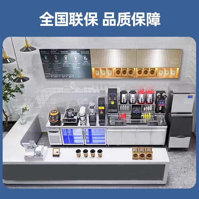 奶茶店水吧台 操作台商用不锈钢工作台一体柜厂家  超市商用