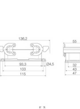 1208600000重载HDC16BABUHDC - 外壳, 安装尺寸: 6插接状态下