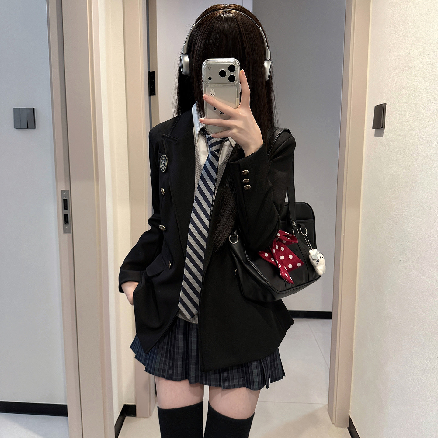 收腰显瘦西装校供感正版JK制服套装女学院风马甲背心格裙叠穿春夏