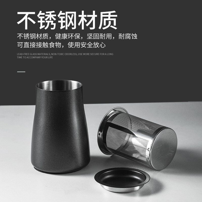304不锈钢手冲咖啡筛粉器精细过滤细粉罐手摇磨豆机闻香杯接粉器