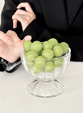 Qumin 摄入糖份陷阱 ins森系夏日玻璃杯矮脚刨冰杯小清新冷饮