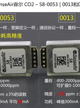 二氧化碳传感器模块瑞典SenseAir原装进口红外CO2串口输出S8 0013