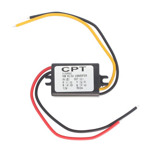 S型CPT防水DC-DC车载降压电源 8-23V12V转9V 2A塑料灌胶带保护18W