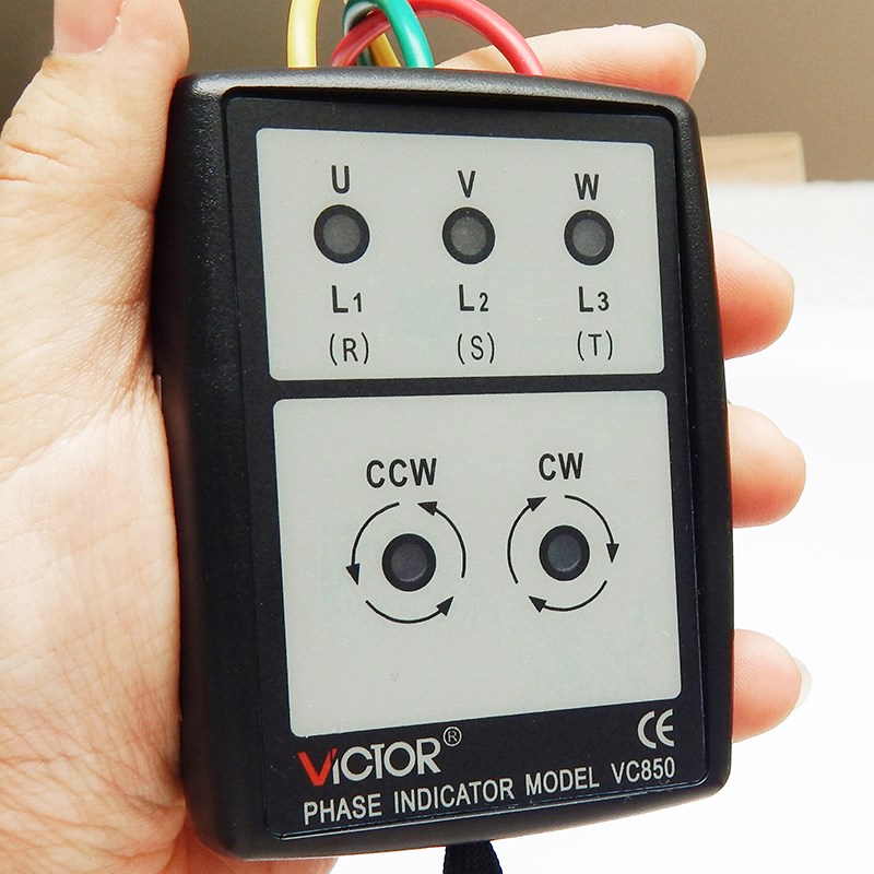相序表 三相交流电相位计VC850A数字万用表相序测试仪 专业相位表