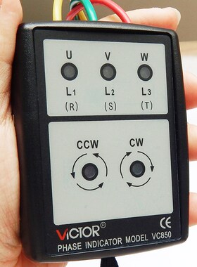 相序表 三相交流电相位计VC850A数字万用表相序测试仪 专业相位表