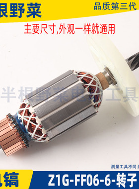 适用东成Z1G-FF06-6电镐转子定子线圈东城7齿电镐电机转子配件