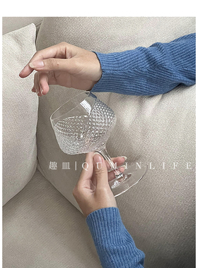 趣皿*半朵玫瑰酒杯香槟杯气泡杯玻璃鸡尾酒浪漫ins博主款