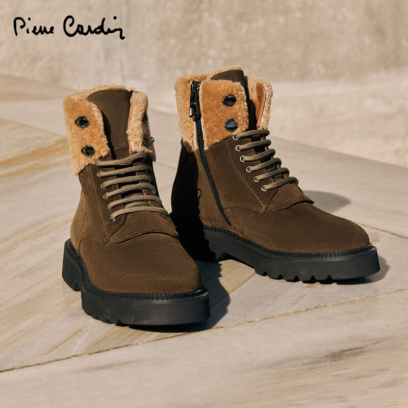 马丁靴加绒保暖蓬松冬季羊羔毛