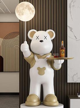 暴力地熊大摆件暴力熊布厅落家灯电视柜沙发旁居装饰品乔迁搬家客