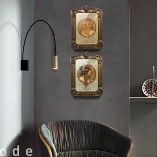 占画庭风格头像挂复古旧装饰画美式小众怀高端暗金DMU色大师拜画A