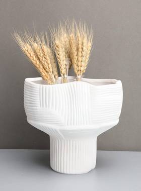 现068器代约品鼎纹插花花摆件样板房简茶几客厅艺术软装饰家居大