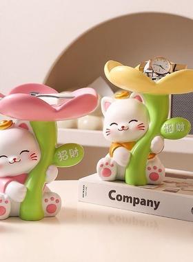 树脂创意招财猫MM9089-3收纳摆户件客厅桌面办公招室入玄关家装饰