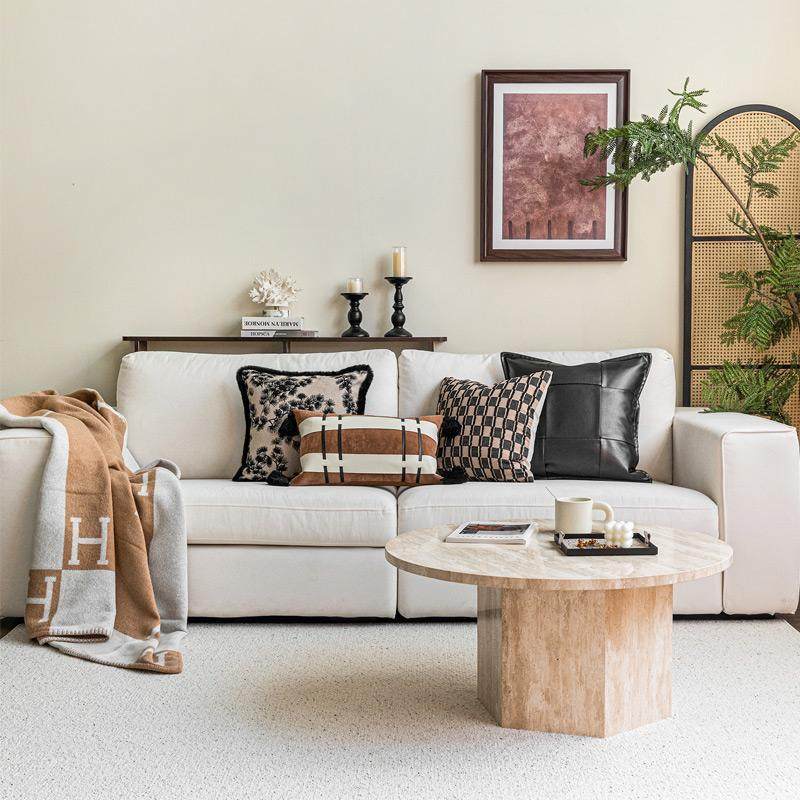 式中古TAP风黑色咖米色客法厅沙发靠抱枕搭配组合新中式床头垫腰,居家布艺,抱枕被,淘宝优惠券,粉丝福利购,淘宝优惠卷