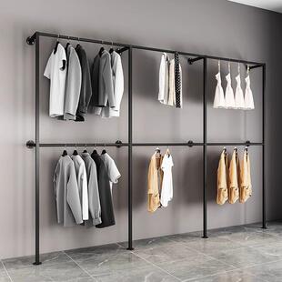 墙卧上TUR金属衣柜壁挂式 架室内家用衣服架子简易双层衣衣帽间自