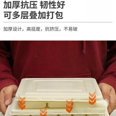 202新5AAN款一次性水饺外盒玉米淀粉饺子盒打包卖盒餐带盖可降解