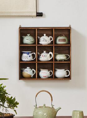 实YL003木博古中式壁式多宝架阁收挂架纳茶杯现代简约置物架创意