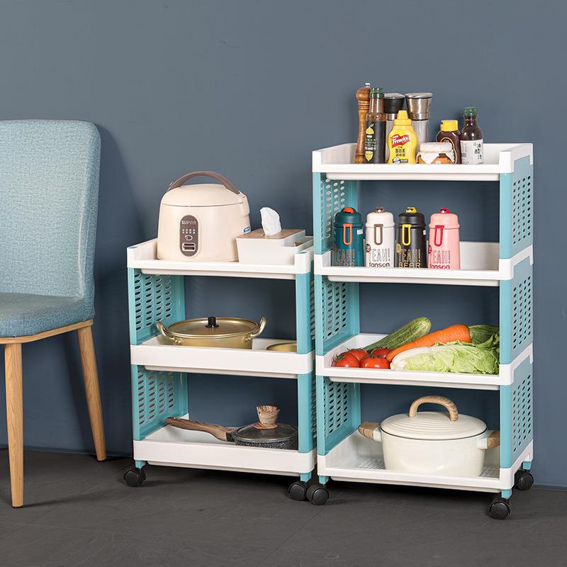 厨置物架落地推多层移收纳架纳动带轮车房收架厕所客厅卧室储物