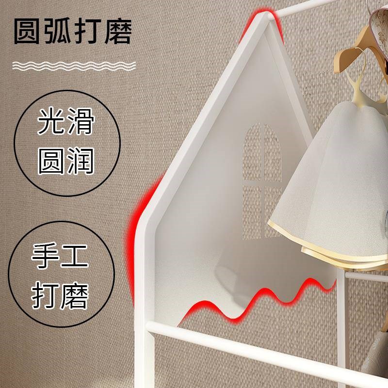 衣架落地儿童家用移动挂衣柜卧室简易小晾衣置Q物架衣服整理收纳