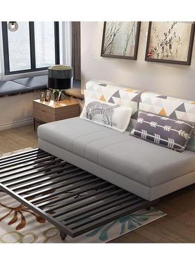 可叠小沙户型发客床厅两用折1米5双人1米2推拉1米86011多功能乳胶