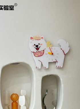 DiDa原创萨摩耶挂钟创意钟表可爱软装挂饰生日礼物静音时钟乔迁