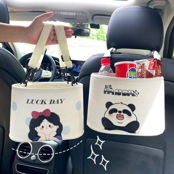 汽车座椅储物盒收纳袋垃圾桶卡通车载坐椅靠背整理挂袋车内用品