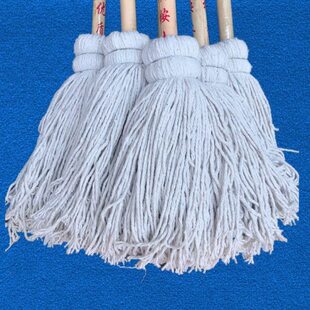 圆头木杆墩布棉线吸水不锈钢拖把毛巾布条老式拖布酒店物业包邮