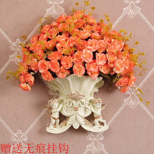 欧式天使壁挂客厅餐厅玄关背景墙面美式花艺装饰墙壁花盆卧室挂件