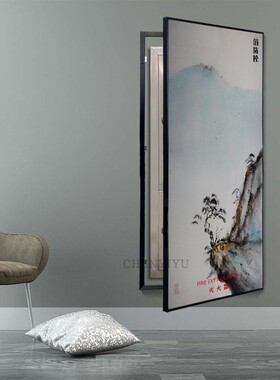 设备房门遮挡装饰画消防栓大尺寸遮挡挂画消火栓饰画门Z水井房门