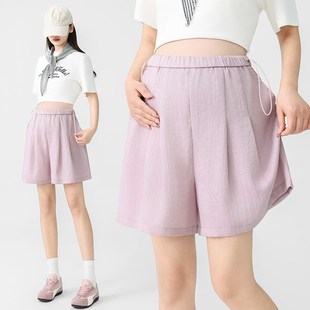 棉麻短裤 2025新款 孕妇休闲裤 孕妇裤 怀孕热裤 外穿薄款 夏装 夏 子夏季
