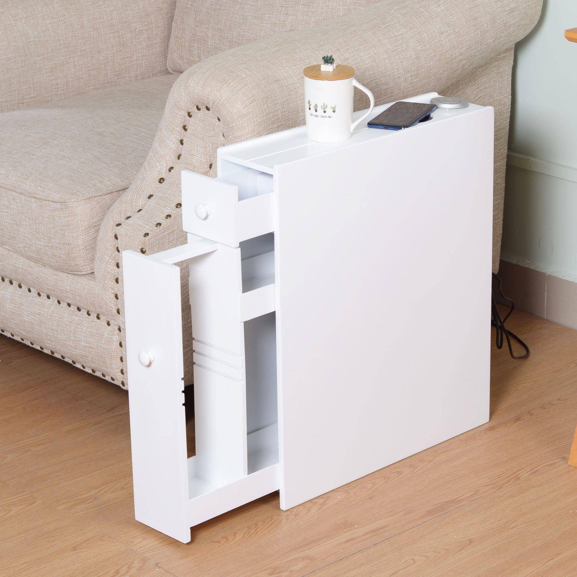 客厅小户型边桌简约时尚边几沙发边柜智能侧边柜USB收纳柜餐边柜