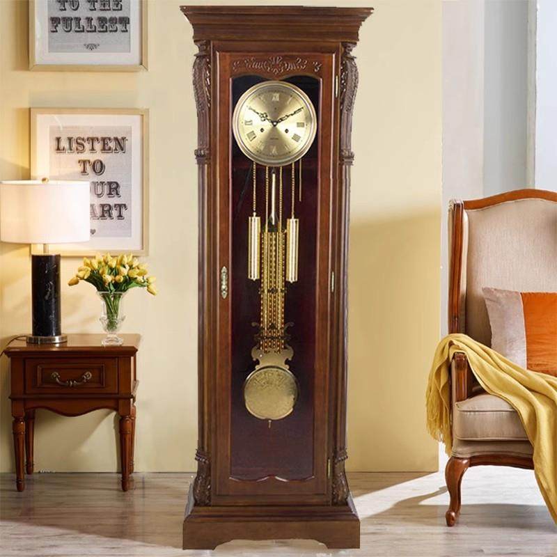 落地钟欧式客厅实木中式复古大气立钟表北极星机械创意座钟摆钟