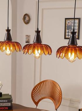 法式中餐厅吊灯美式可移位吧台头餐桌灯三灯复古过古87261道灯走