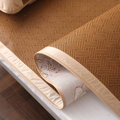 夏藤席丝凉席叠学生宿GRK舍单人专用可折夏凉两季面家冰用竹子草