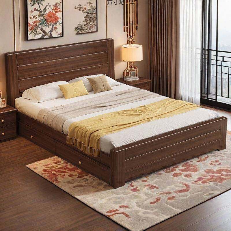 现货实木床主卧1.8米双人.床用单人床15米经济型出租见详情屋家.2