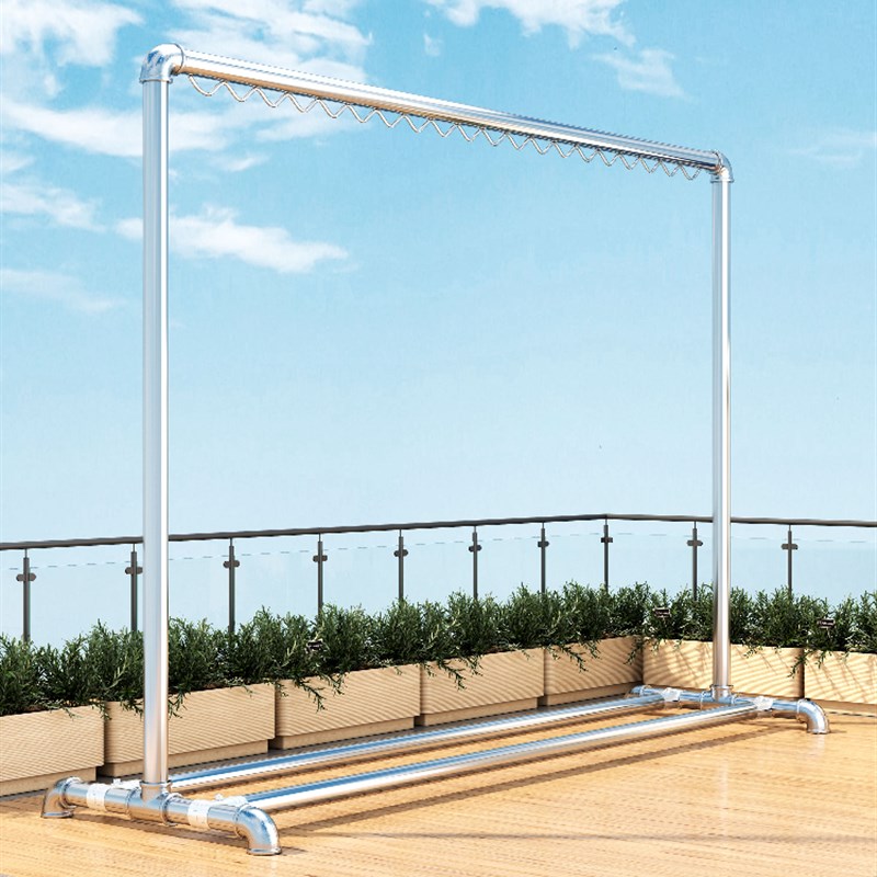 粗体镀锌钢管晾衣架落地阳台卧室衣架Q简易家用棉被水管