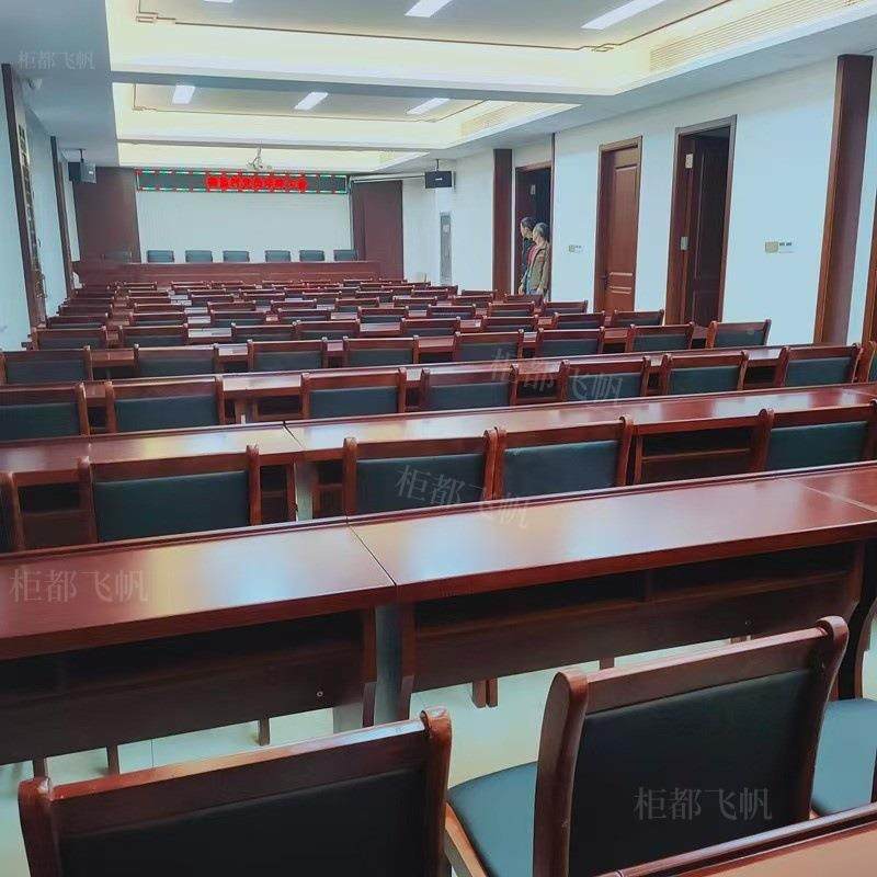 皮会议室桌会无品牌/议室油漆条桌实木贴1.2条米双人条形桌办长公