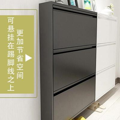 家用约窄鞋RIA简橱口玄关柜现代钢制翻斗鞋悬柜挂墙空小户门型