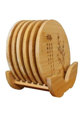 家大号圆形餐桌菜锅杯碗盘防水油OYH防竹霉防烫耐热防楠用隔热垫