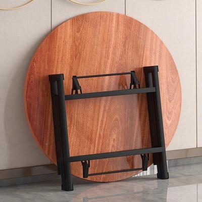 202板5新款大圆桌旋转盘家用实木桌1餐0折叠人圆桌面桃花芯餐馆酒