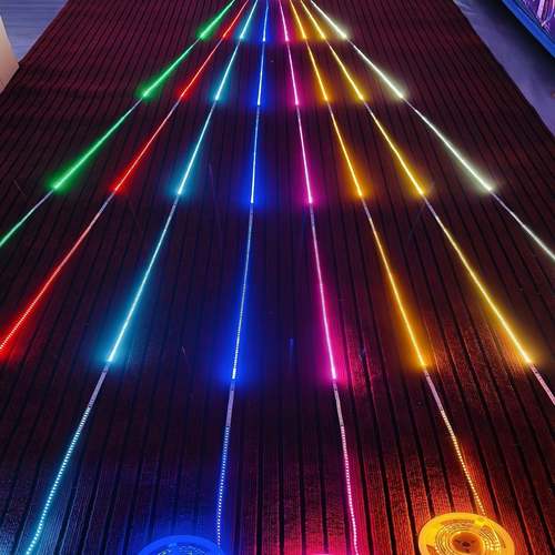 2网4带流灯水追光跑马追逐灯婚礼堂酒店酒ktv彩灯吧变EVL色红氛围