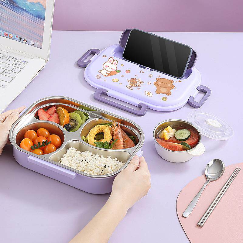 1不锈钢6保温饭盒上班族小格学生专用儿童餐3盘食堂打分KUI便当餐