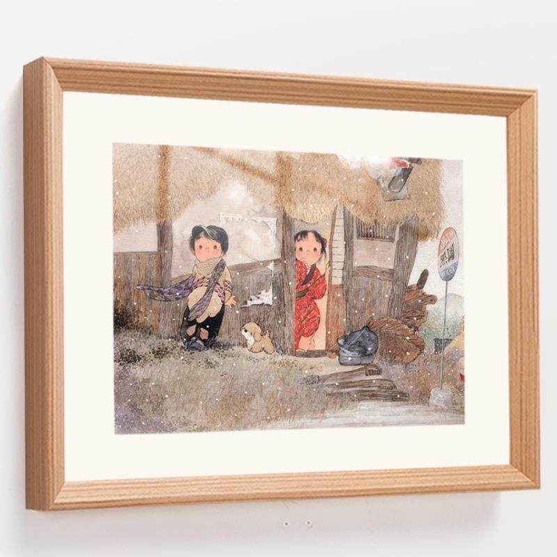 实木相画框外框挂墙8k20A4A3任意尺寸4开装裱拼图框架24寸