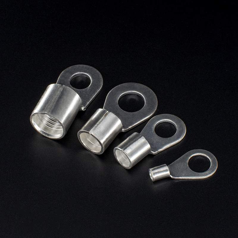 CJH紫铜镀银OT25-8铜鼻200只冷压圆形裸接线端子铜鼻子线耳