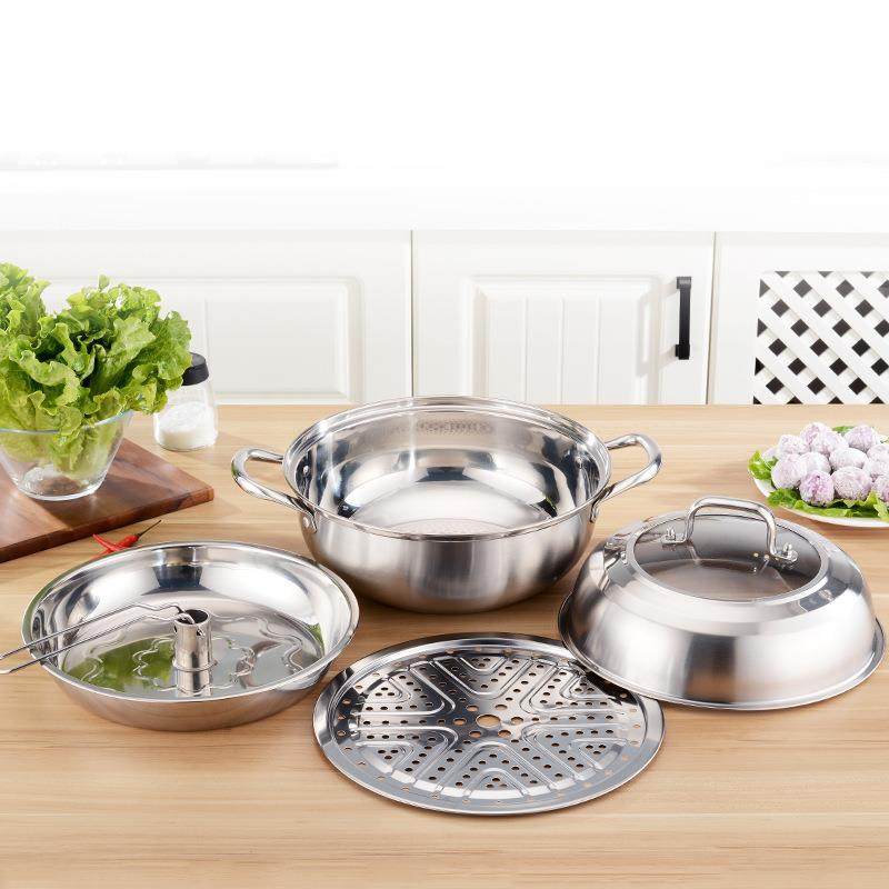 ZQ加厚不锈钢多功能蒸汽火锅锅桑拿锅海鲜单层蒸锅电磁炉复底汤锅,畜牧/养殖物资,畜牧/养殖器械,淘宝优惠券,粉丝福利购,淘宝优惠卷