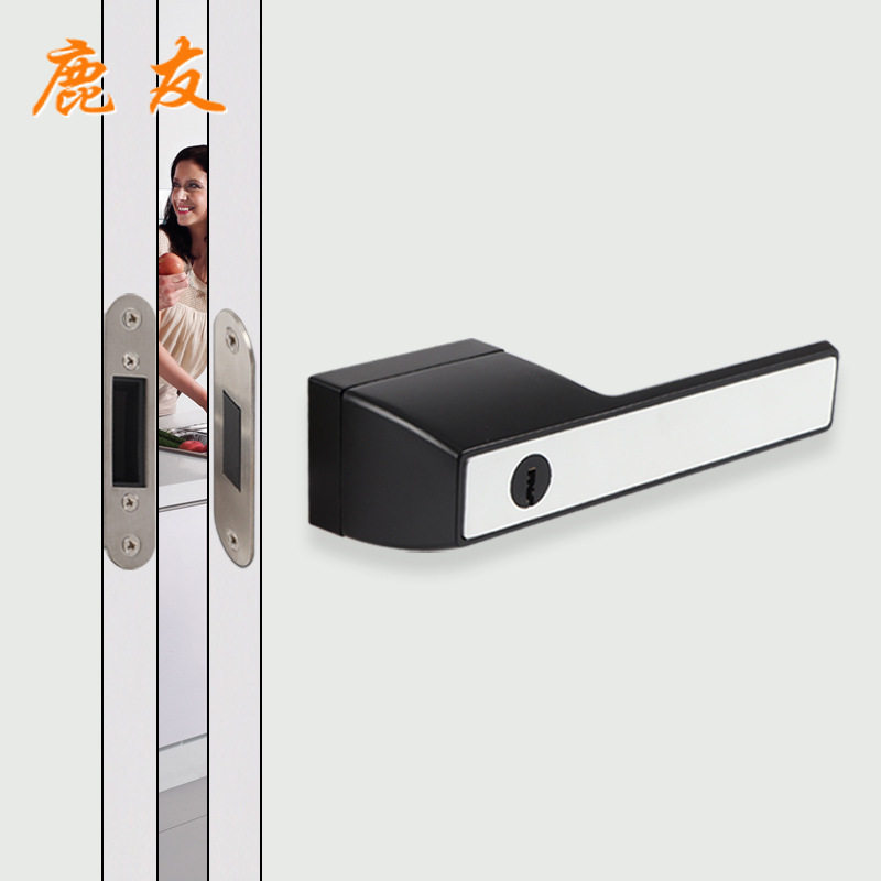 极简门锁卧室生态门锁室内木门锁静音锁酒店房门锁黑白色磁吸门锁