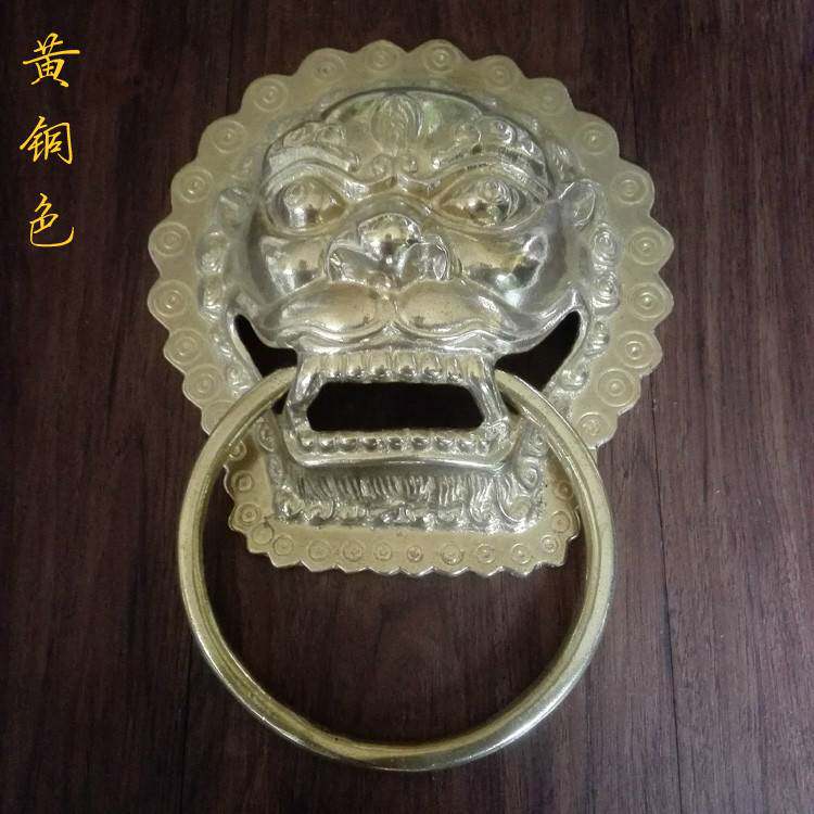 天宇明清家具铜配件中式仿古铜兽头狮子头门环实木玻璃门大拉手