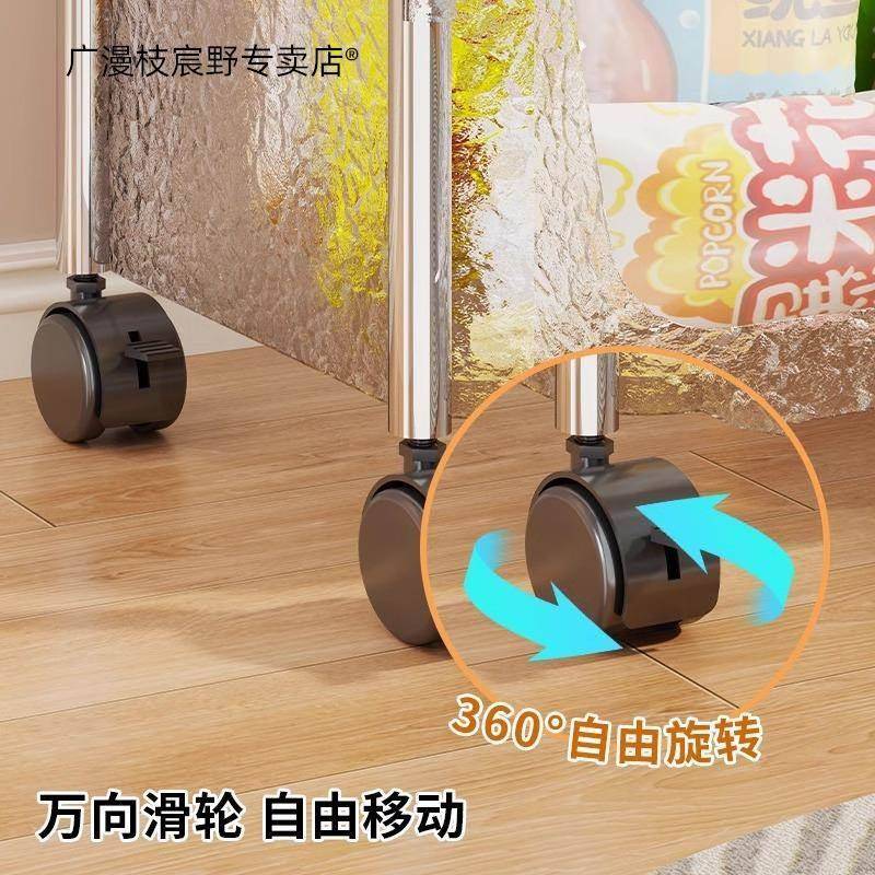 具?可移多动书架置物架家用带小推车儿Fhzuzmmm童轮玩收纳架层落
